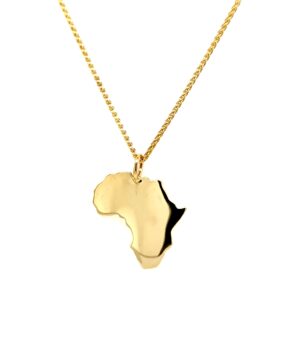 Gold Africa Map Pendant