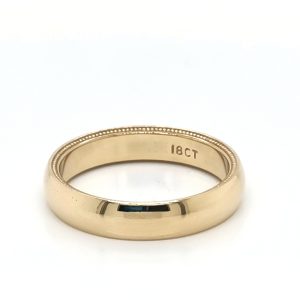 Half Round Yellow Gold Men's Ring