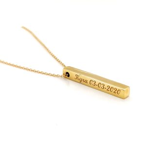 9ct yellow gold bar necklace