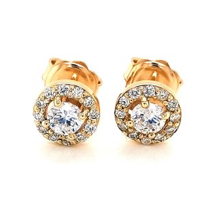 Yellow gold diamond earrings.