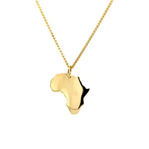 Gold Africa Map Pendant