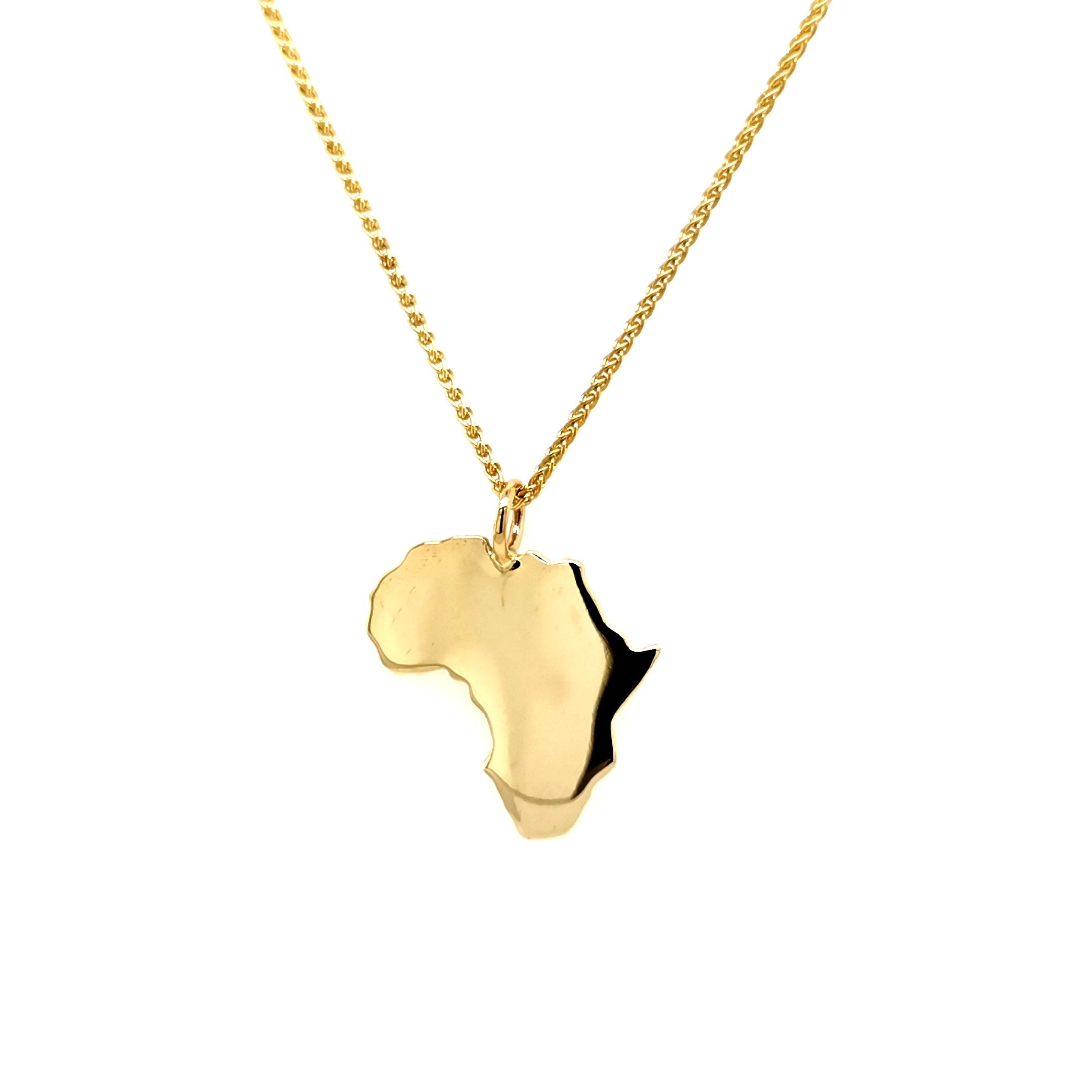 Gold Africa Map Pendant