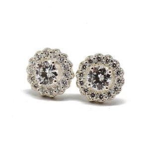 Floral halo studs