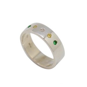 Silver Multi colour ring